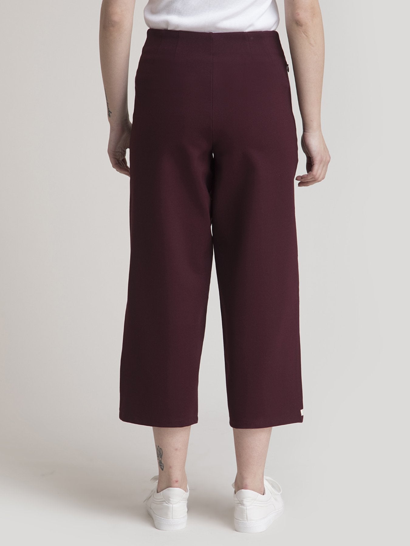 4 Way Stretch LivIn Culottes - Maroon