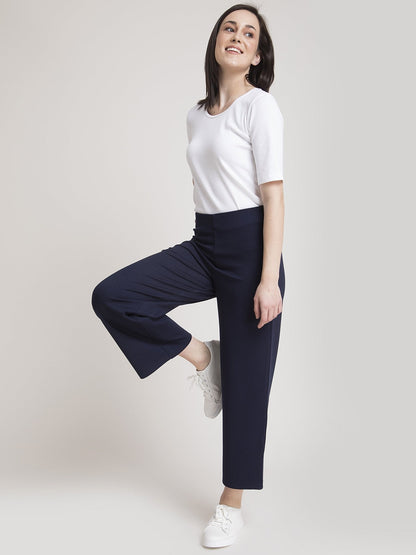 4 Way Stretch LivIn Culottes - Navy Blue