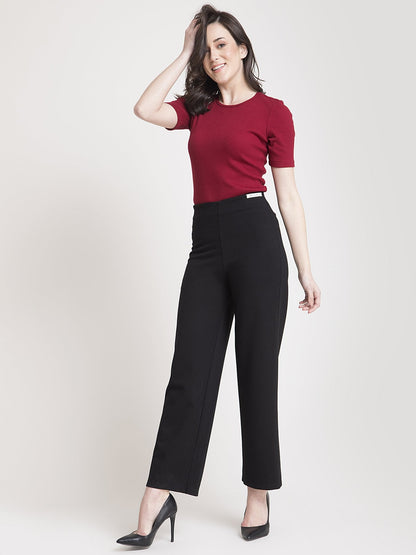 4 Way Stretch Wideleg LivIn Pants - Black