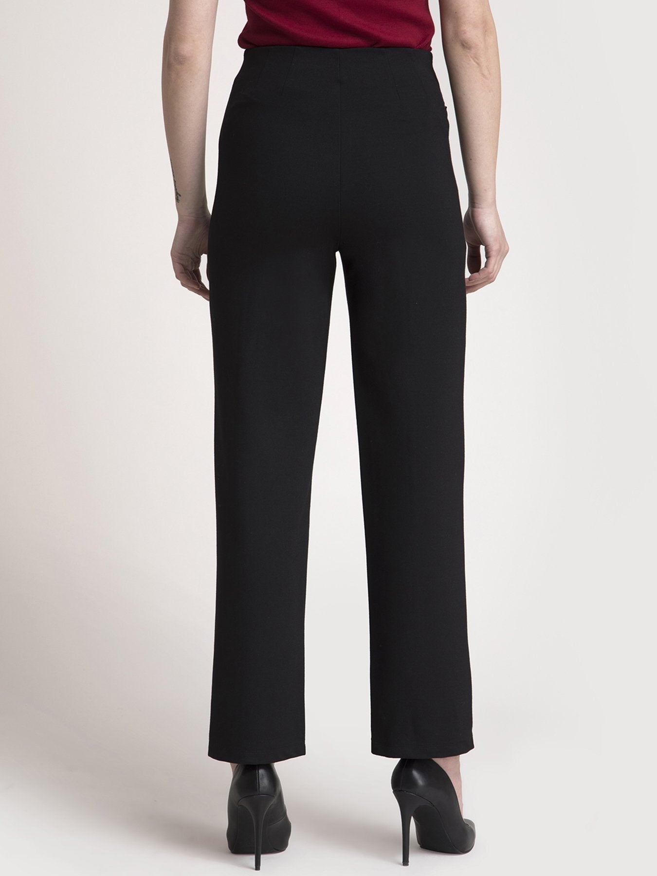 4 Way Stretch Wideleg LivIn Pants - Black