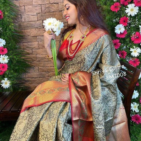 Valiba Mahendi Beautiful Rich Pallu And Jacquard Saree