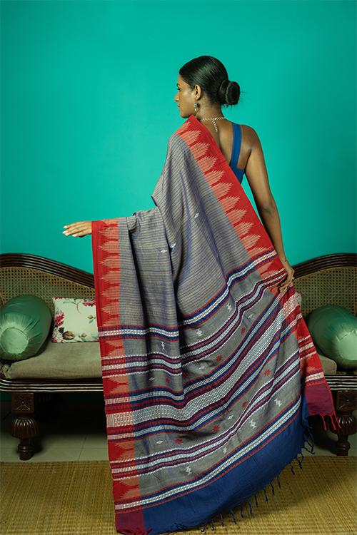 Kotpad' Tribal Odisha Handloom Kosa Saree Blue