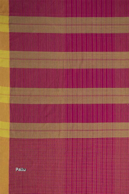 Smart Checks Cotton Handloom Saree – Pink