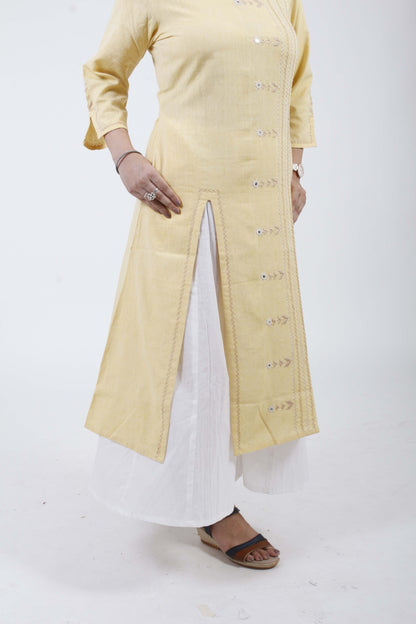 Aasam' Hand Embroidered cotton Handloom Kurta