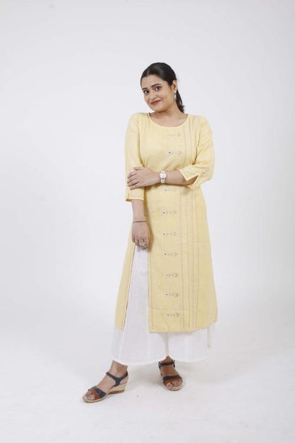 Aasam' Hand Embroidered cotton Handloom Kurta
