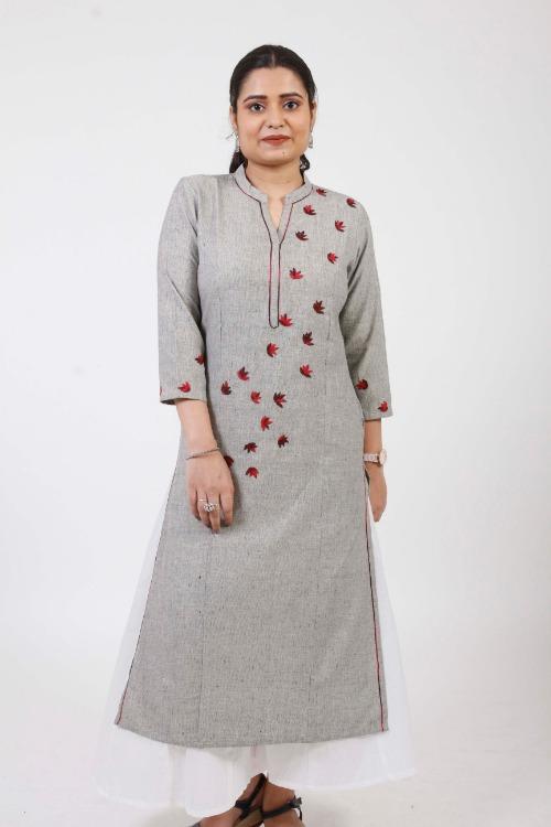 Aashna' Hand Embroidered cotton Handloom Kurta
