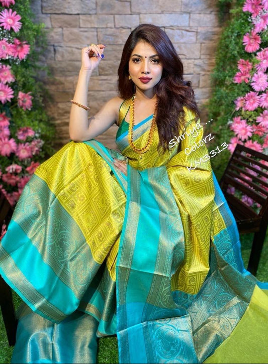 Beautiful Rich Pallu & Jacquard Work On All Over - Designer Saree