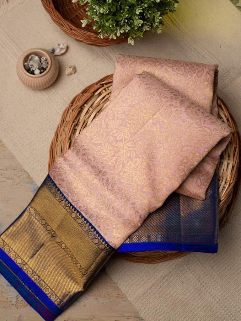 Valiba Royal Blue Beautiful Rich Pallu And Jacquard Saree
