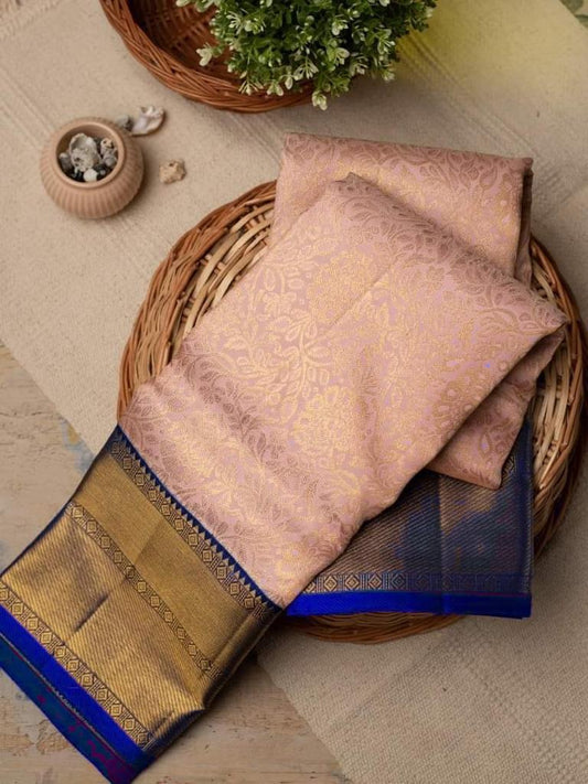 Valiba Royal Blue Beautiful Rich Pallu And Jacquard Saree