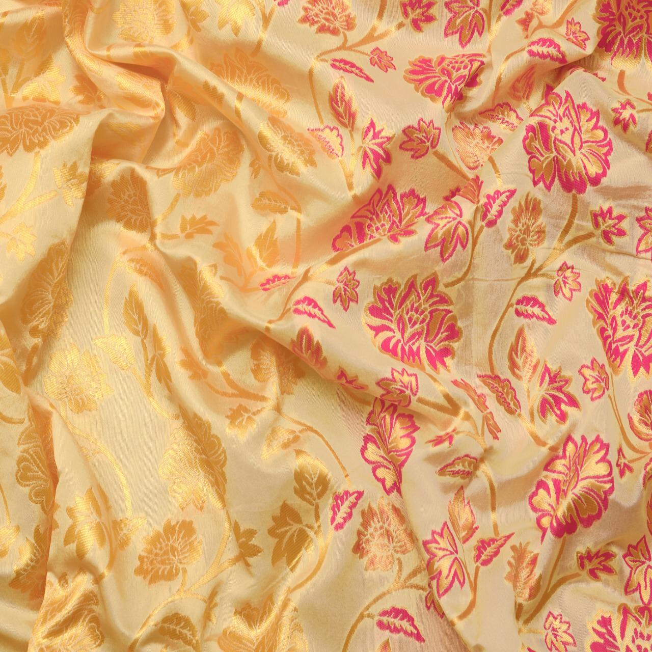 Present Beautiful Yellow Rich Pallu & Jacquard Work Saree