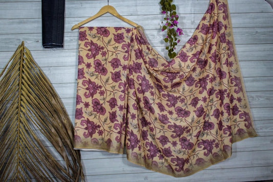 Valiba Floral Pure  Cotton Digital Printed  Sarees