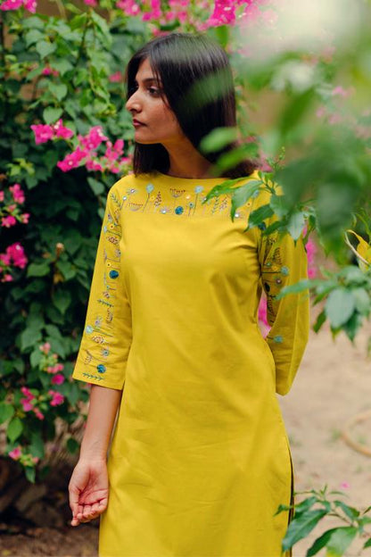 Abundance' Embroidered Cotton Kurta