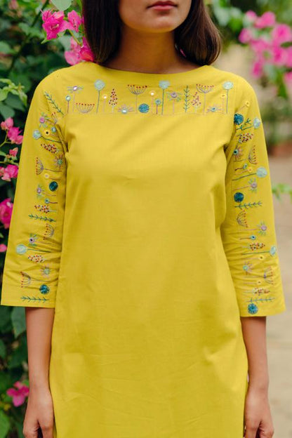 Abundance' Embroidered Cotton Kurta