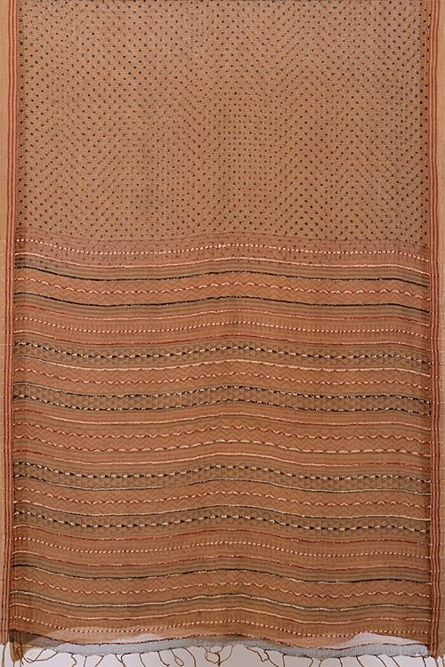 Natural Dye Block Print Silk Sari-6