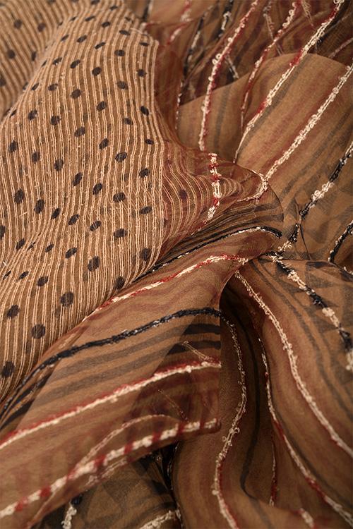 Natural Dye Block Print Silk Sari-6