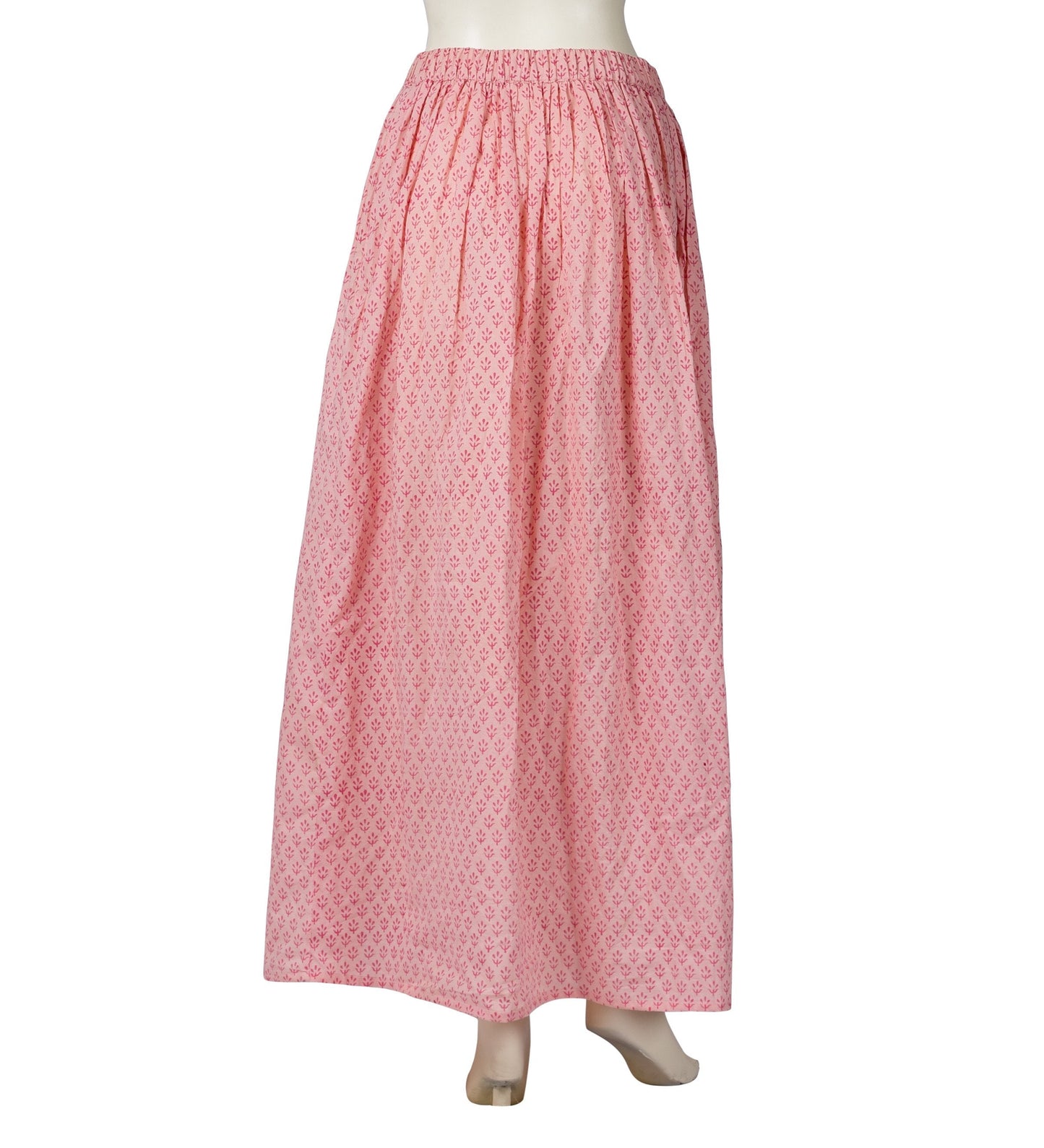Peach Hand Block Printed Indo Western Skirt