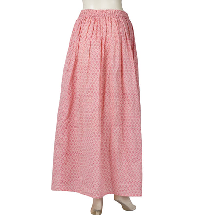 Peach Hand Block Printed Indo Western Skirt
