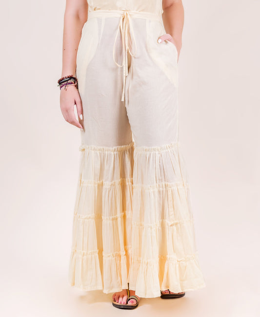 Creme Tiered Sharara