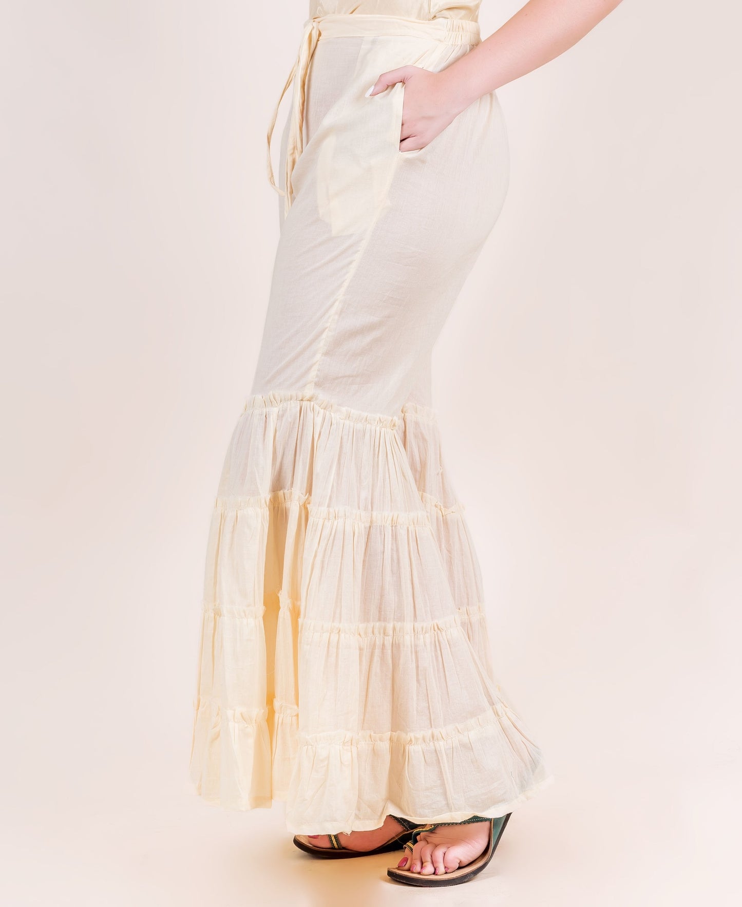 Creme Tiered Sharara
