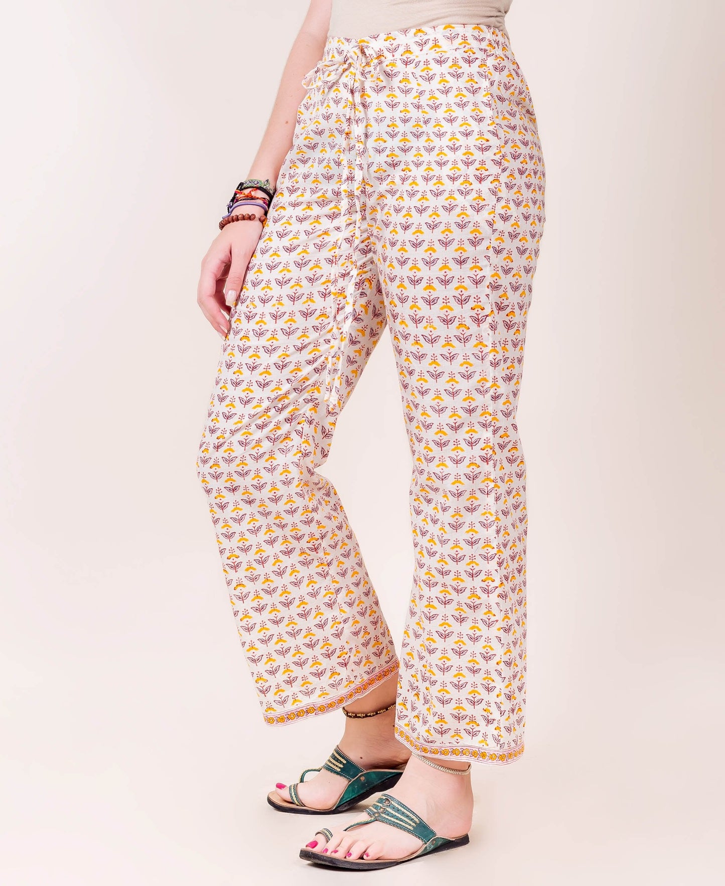 Hand Block Printed Straight Pants