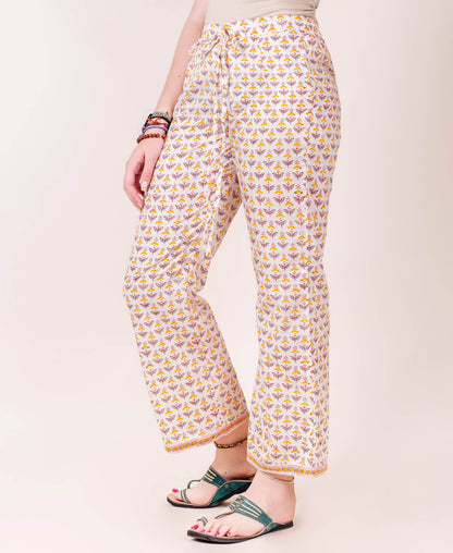 Hand Block Printed Straight Pants