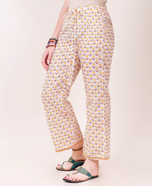 Hand Block Printed Straight Pants