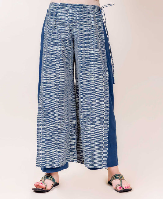 Designer Double Layered Indigo Palazzo