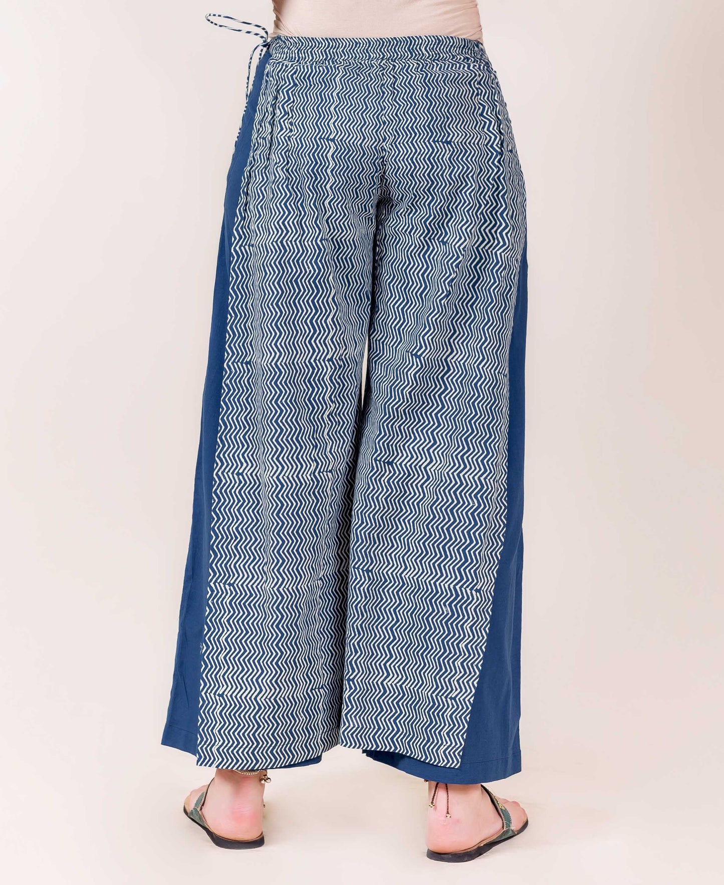 Designer Double Layered Indigo Palazzo