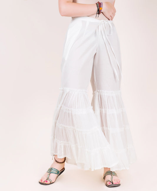White Tiered Sharara