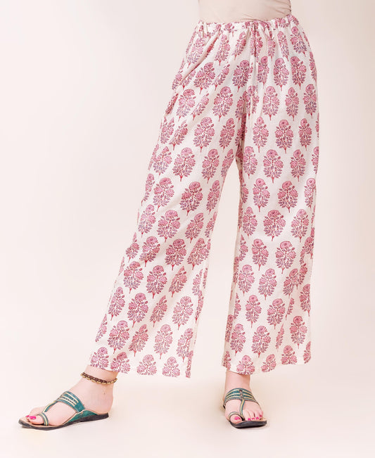 Off White Printed Flared Palazzo