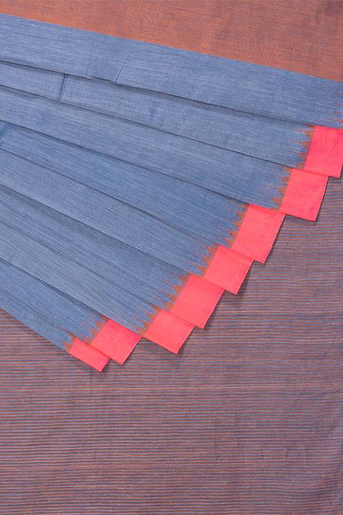 Chitrika Big Temple Kada Kuppadam Handspun Handloom saree Blue