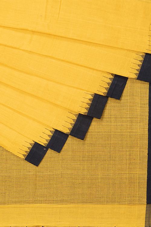 Chitrika Big Temple Kada Kuppadam Handspun Handloom saree Mustard