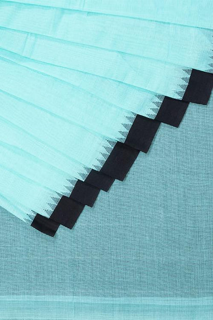 Chitrika Big Temple Kada Kuppadam Handspun Handloom saree Sky Blue