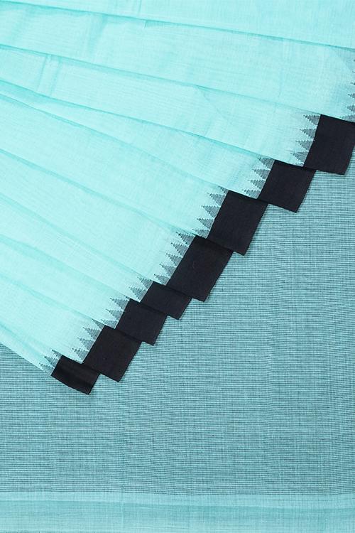 Chitrika Big Temple Kada Kuppadam Handspun Handloom saree Sky Blue