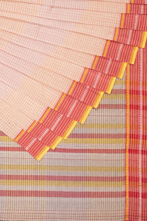 Chitrika Checks Checker Dobby Cotton Handloom Saree White