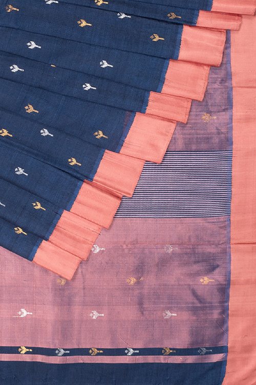 Chitrika Kuppadam Comet Buta Cotton Handloom Saree Blue