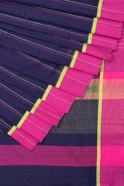 Chitrika Ballakammi Piano Cotton And Handspun Handloom Saree Blue