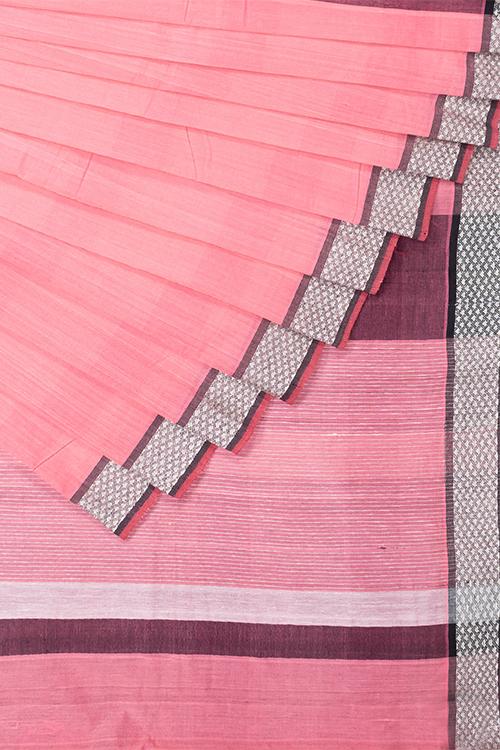 Chitrika Grill Dobby Cotton Handloom Saree Peach