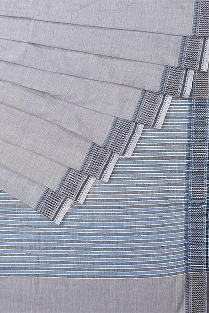 Chitrika Mangalgiri Dobby Cotton Handloom Saree Dark Grey