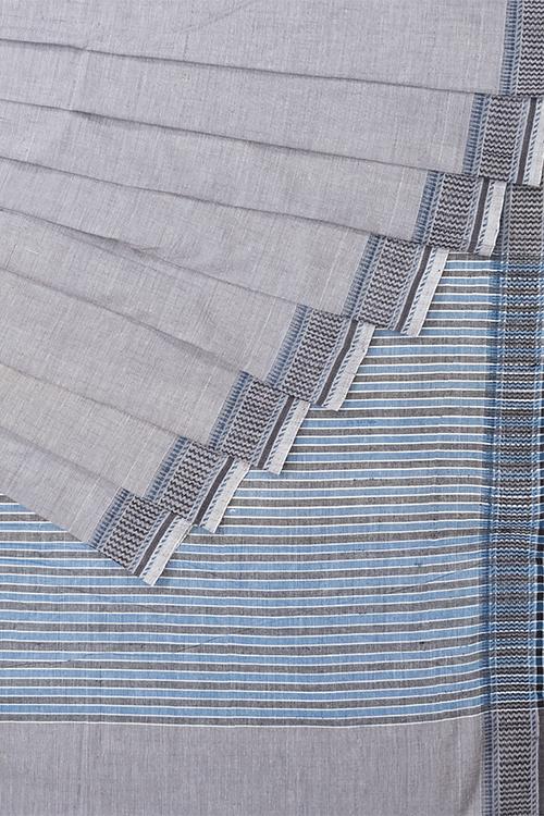 Chitrika Mangalgiri Dobby Cotton Handloom Saree Dark Grey
