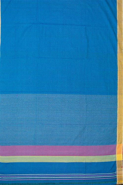 Chitrika Triangle Row Dobby Cotton Handloom Saree Blue