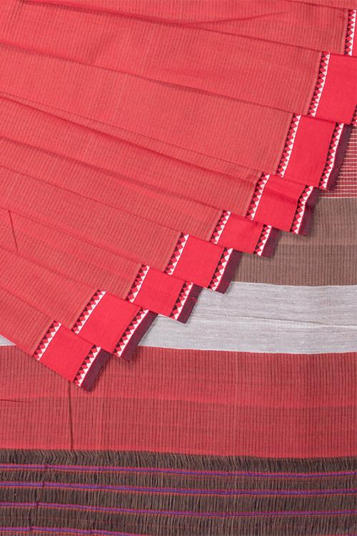 Chitrika Triangle Row Dobby Cotton Handloom Saree Maroon