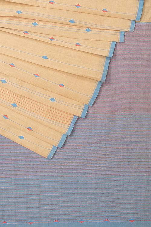 Chitrika Jamdani Dazzle Cotton And Handspun Handloom Saree Cream