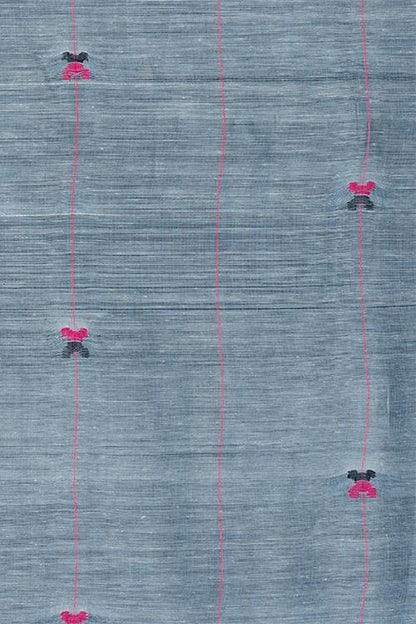 Chitrika Jamdani Flora( 100*ksf)19.80 Cotton And Handspun Handloom Saree Blue