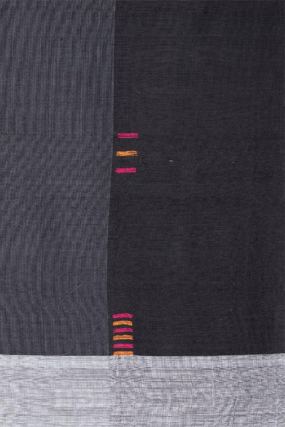 Chitrika Jamdani Radio Cotton And Handspun Handloom Saree Black