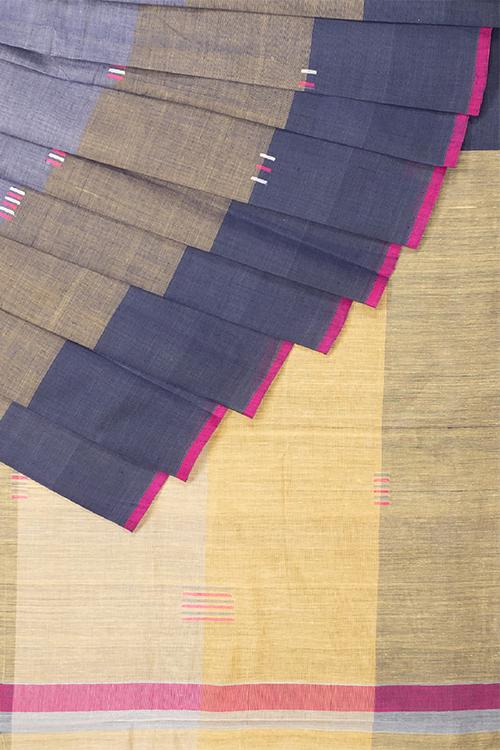 Chitrika Jamdani Radio Cotton And Handspun Handloom Saree Grey, Green