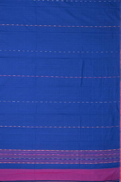Chitrika Hank Art Plain Cotton Handloom Saree Dark Blue