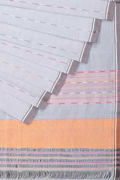 Chitrika Hank Art Plain Cotton Handloom Saree Grey