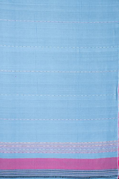 Chitrika Hank Art Plain Cotton Handloom Saree Light Blue