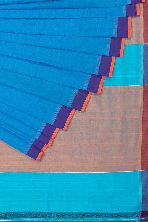 Chitrika OP-5 Plain Cotton Handloom Saree Blue